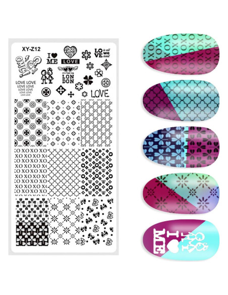 Kit de Estampado de Uñas DANNEASY 6 Piezas Acero Inoxidable Kit de Estampado de Uñas DANNEASY 6 Piezas Acero Inoxidable
