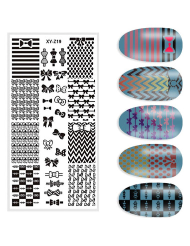 Kit de Estampado de Uñas DANNEASY 6 Piezas Acero Inoxidable