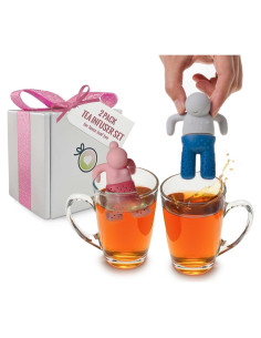 Conjunto de Infusores de Té DecorChiq CuTea - Silicona Rosa y Azul