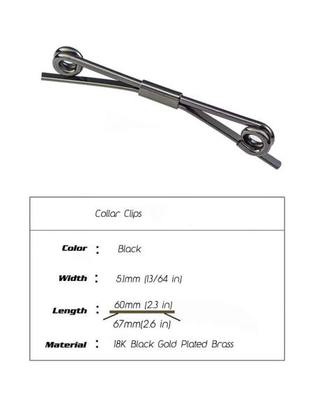 Clip de Corbata Ajustable YYBONNIE en Oro Negro y Plateado Clip de Corbata Ajustable YYBONNIE en Oro Negro y Plateado