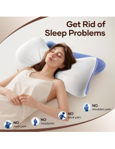 Almohada cervical ergonómica Isuke de espuma viscoelástica 60x34 cm 2