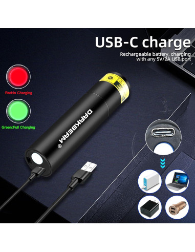 Linterna UV 365nm DARKBEAM Mini LED Recargable USB -C
