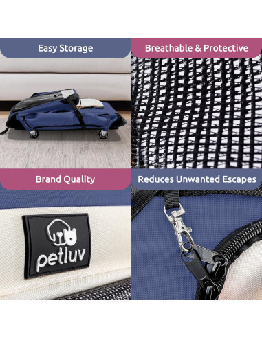 Transportín Grande PetLuv para 2 Gatos o Perro Mediano