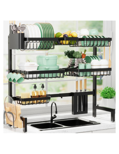 Escurridor de Platos Sakugi Acero Inoxidable Ajustable 80-99 cm