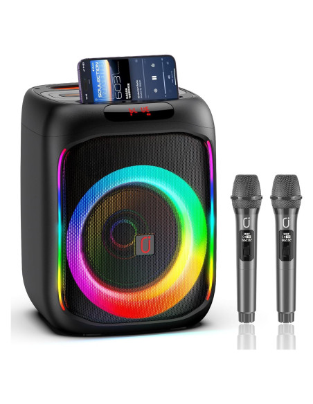 Máquina de Karaoke Bluetooth T16-T con 2 Micrófonos Inalámbricos Máquina de Karaoke Bluetooth T16-T con 2 Micrófonos Inalámbricos