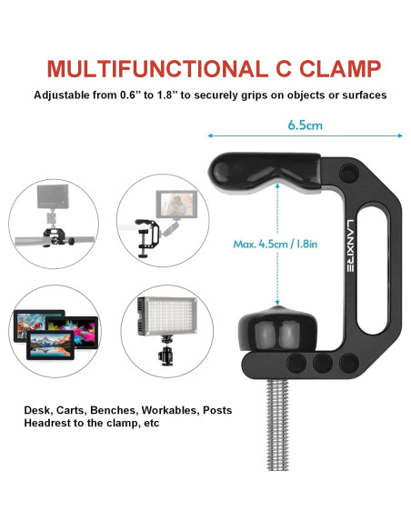 Abrazadera de Montaje para Cámara Lanxire con Mini Brazo Mágico Abrazadera de Montaje para Cámara Lanxire con Mini Brazo Mágico