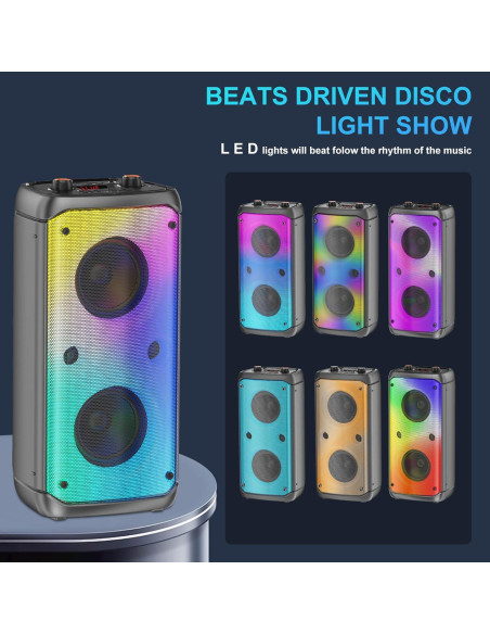 Altavoz Bluetooth TAMPROAD Q55 80W con Luces LED y Subwoofer Altavoz Bluetooth TAMPROAD Q55 80W con Luces LED y Subwoofer