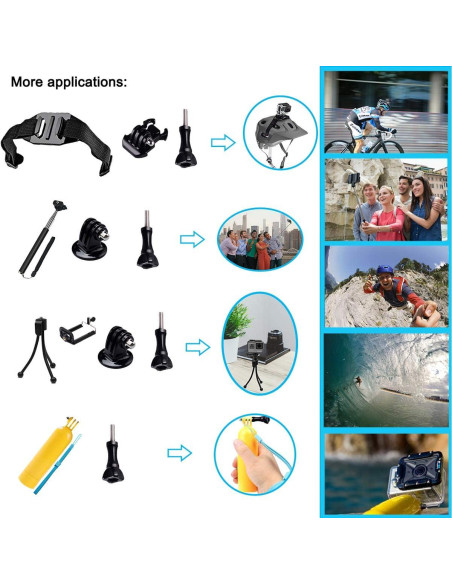 Kit de Accesorios 47 en 1 Suptig para Cámaras de Acción Kit de Accesorios 47 en 1 Suptig para Cámaras de Acción