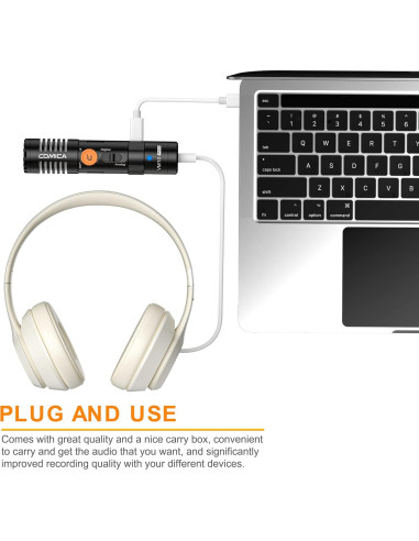 Micrófono Shotgun Comica VM10 PRO USB-C y 3.5mm - Ganancia Ajustable