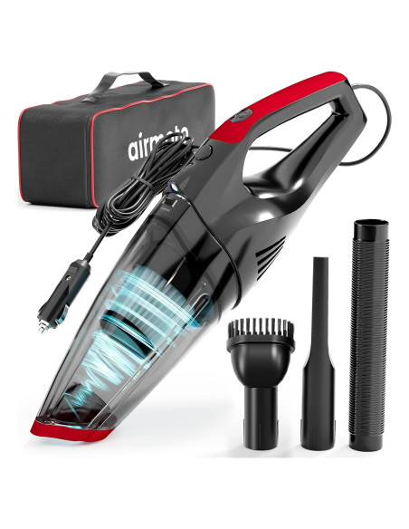 Aspiradora de Coche Airmoto 12V 90W con Filtro HEPA y Cable 4.8m Aspiradora de Coche Airmoto 12V 90W con Filtro HEPA y Cable 4.8m