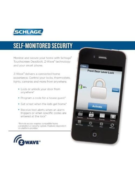 Cerradura Táctil Schlage FE469NX con Alarma y Z-Wave Bronce Cerradura Táctil Schlage FE469NX con Alarma y Z-Wave Bronce