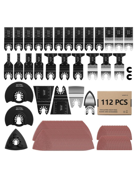 Kits de Cuchillas Oscilantes AVID POWER 112Pcs para Metal/Madera Kits de Cuchillas Oscilantes AVID POWER 112Pcs para Metal/Madera