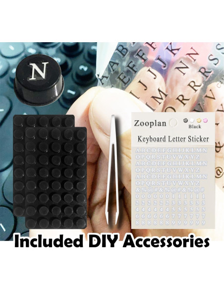Pegatinas Elevadas para Teclado Zooplan 80 Pcs Cilindro Negro Pegatinas Elevadas para Teclado Zooplan 80 Pcs Cilindro Negro