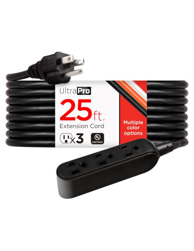Cable de Extensión UltraPro 7,62 m 3 Salidas Negro