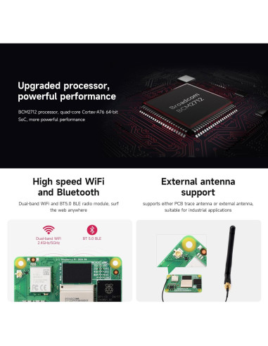 Módulo de Cálculo Waveshare CM5 para Raspberry Pi 5, 8GB RAM