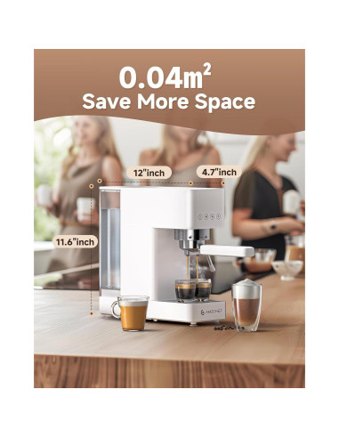 Máquina de Espresso AMZCHEF EM3131 20 Bar con Espumador 1.5L