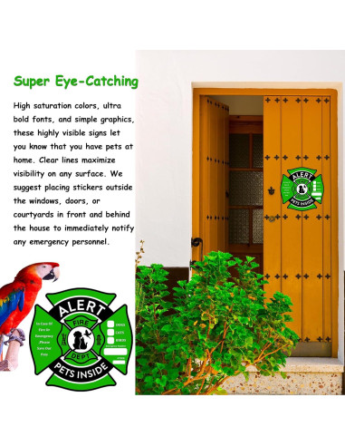 Etiqueta de Emergencia para Mascotas Nouiroy 3 Pcs Verde 15x15cm