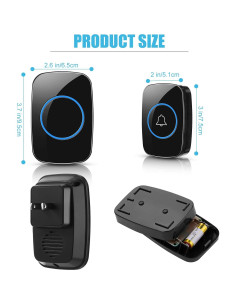 Kit Timbre Inalámbrico Fabbay 8 Piezas 1000 m 60 Melodías 2