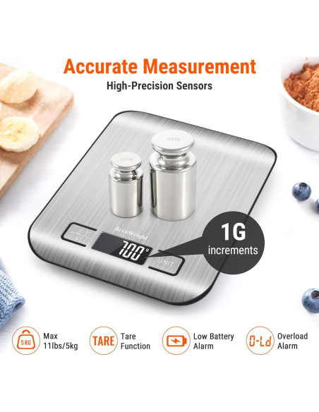 Balanza Digital de Cocina AccuWeight IC211-IR 5kg con Tare Balanza Digital de Cocina AccuWeight IC211-IR 5kg con Tare