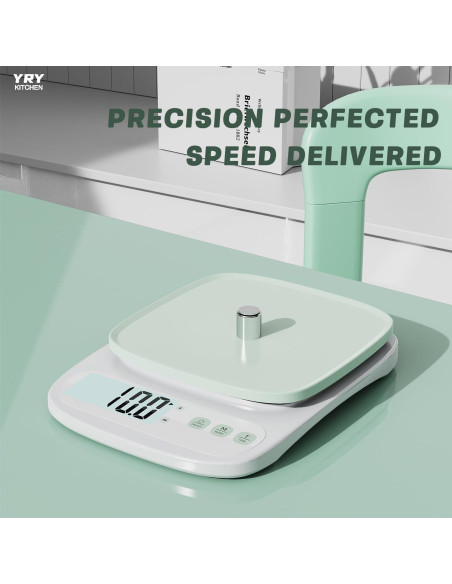 Balanza de Cocina YRY Verde Minimalista 10kg 1g LCD Balanza de Cocina YRY Verde Minimalista 10kg 1g LCD