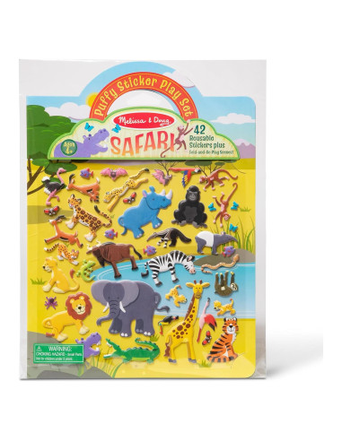 Juego de Stickers Puffy Safari Melissa & Doug - 42 Reutilizables