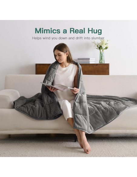 Manta con peso Lofus 9 kg 152x203 cm Gris lavable Manta con peso Lofus 9 kg 152x203 cm Gris lavable