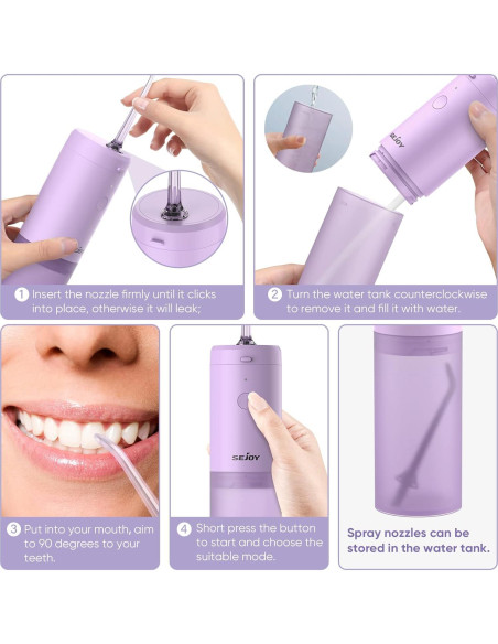Irrigador Oral Portátil Sejoy CYQ-MINT3 Inalámbrico 140ml Irrigador Oral Portátil Sejoy CYQ-MINT3 Inalámbrico 140ml