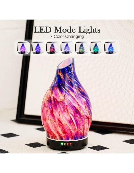 Difusor de Aceite Esencial Porseme 150ml Vidrio Azul LED Difusor de Aceite Esencial Porseme 150ml Vidrio Azul LED