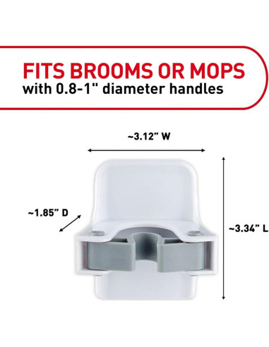Soporte de pared para escobas Command - 3 ganchos, 1.81 kg