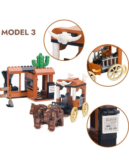 Kit de Construcción 3en1 Tren, Establo y Posada - 212 Pcs Kit de Construcción 3en1 Tren, Establo y Posada - 212 Pcs