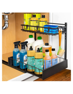 Organizador de Gabinete Lynk Professional 2 Niveles Extraíble Negro