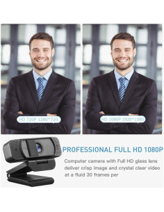 Cámara Web JETAKu 1080P con Micrófono y Tapa Privacidad 2