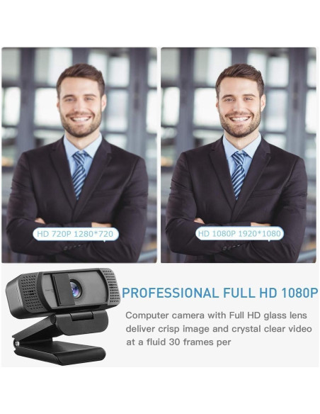 Cámara Web JETAKu 1080P con Micrófono y Tapa Privacidad Cámara Web JETAKu 1080P con Micrófono y Tapa Privacidad