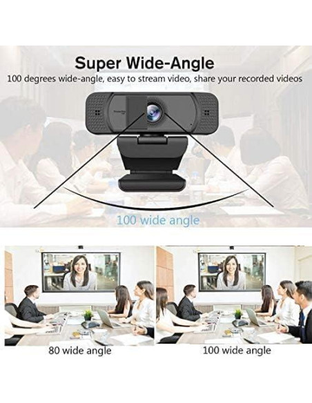 Cámara Web JETAKu 1080P con Micrófono y Tapa Privacidad Cámara Web JETAKu 1080P con Micrófono y Tapa Privacidad