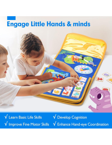 Busy Board Hahaland Juguete Educativo Dinosaurios 18 en 1