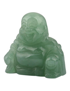 Estatua de Buda Feliz Mookaitedecor 9 cm Verde Cristal