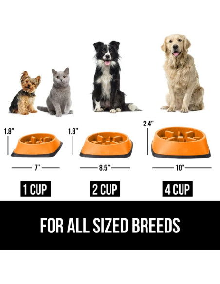 Tazón Interactivo para Perros y Gatos Gorilla Grip 2 Tazas Naranja Tazón Interactivo para Perros y Gatos Gorilla Grip 2 Tazas Naranja