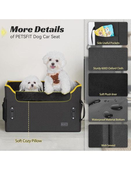 Asiento Elevador para Perros PETSFIT Negro, hasta 20.41kg Asiento Elevador para Perros PETSFIT Negro, hasta 20.41kg