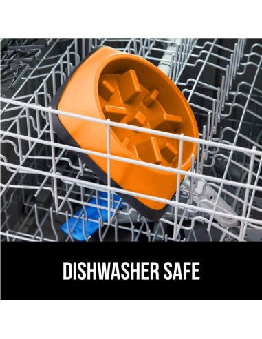 Tazón Interactivo para Perros y Gatos Gorilla Grip 2 Tazas Naranja