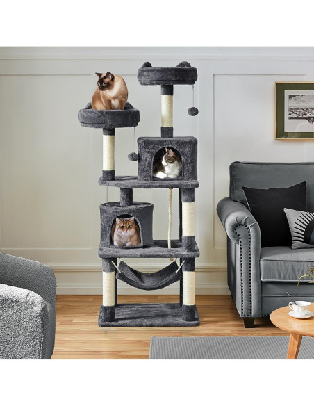 Torre para Gatos Yaheetech 158.75cm con Hamaca y Rascadores Torre para Gatos Yaheetech 158.75cm con Hamaca y Rascadores