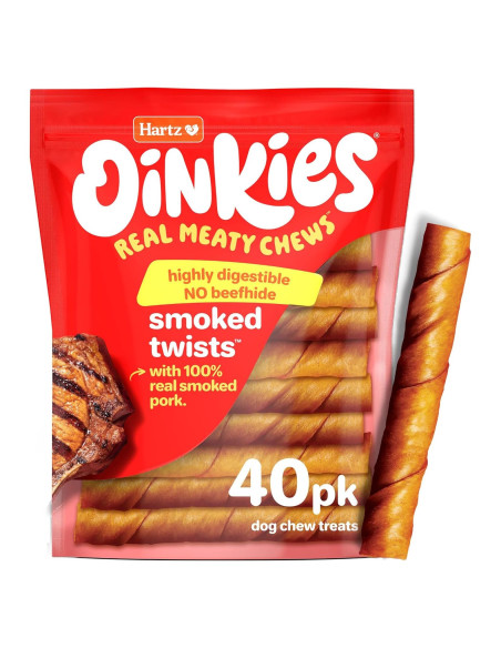 Hartz Oinkies Golosinas para Perros 40 Piezas Piel de Cerdo Hartz Oinkies Golosinas para Perros 40 Piezas Piel de Cerdo