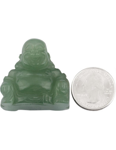 Estatua de Buda Feliz Mookaitedecor 9 cm Verde Cristal