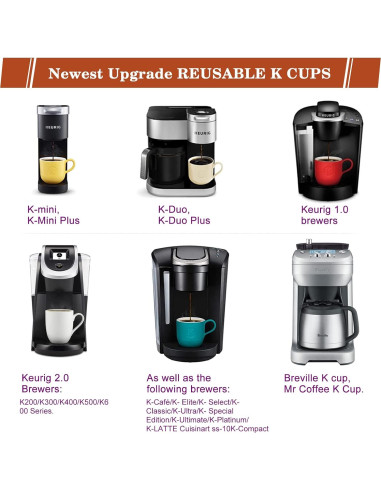 Tazas K reutilizables InwodiTeki para K-Mini y K-Duo, 4 unidades