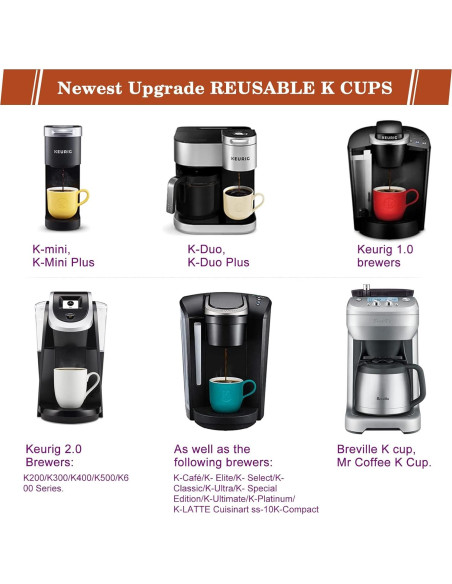 Tazas K reutilizables InwodiTeki para K-Mini y K-Duo, 4 unidades Tazas K reutilizables InwodiTeki para K-Mini y K-Duo, 4 unidades