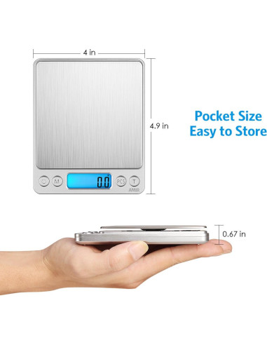 Báscula de Cocina Digital AMIR 3000g Acero Inoxidable