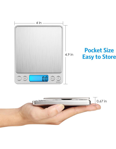 Báscula de Cocina Digital AMIR 3000g Acero Inoxidable Báscula de Cocina Digital AMIR 3000g Acero Inoxidable