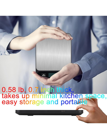 Balanza de Cocina Digital VITSOL 15kg Acero Inoxidable USB Balanza de Cocina Digital VITSOL 15kg Acero Inoxidable USB