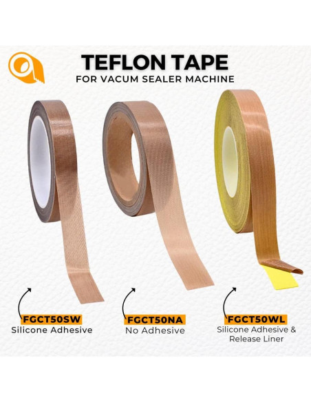 Cinta PTFE Teflon WOD 1.27 cm x 32.92 m para selladora Cinta PTFE Teflon WOD 1.27 cm x 32.92 m para selladora