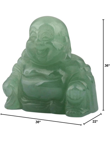 Estatua de Buda Feliz Mookaitedecor 9 cm Verde Cristal