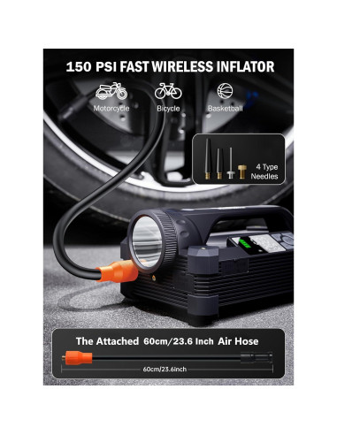 Arrancador de coche LATIT Qi-04S 6000A con compresor 150PSI